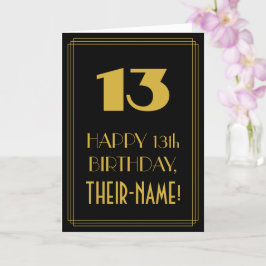 Tarjeta 13 Aniversario - Aspecto inspirado en el Art Deco 