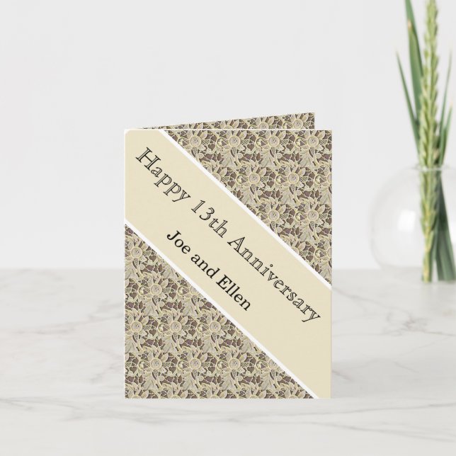 Tarjeta 13° Aniversario Boda, Aniversario de la Paz (Anverso)