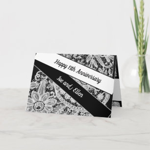 Tarjeta 13° aniversario Boda editable,