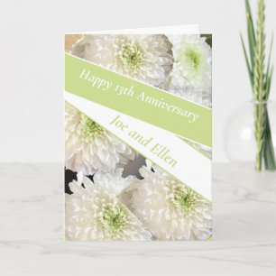 Tarjeta 13° aniversario Boda editable,