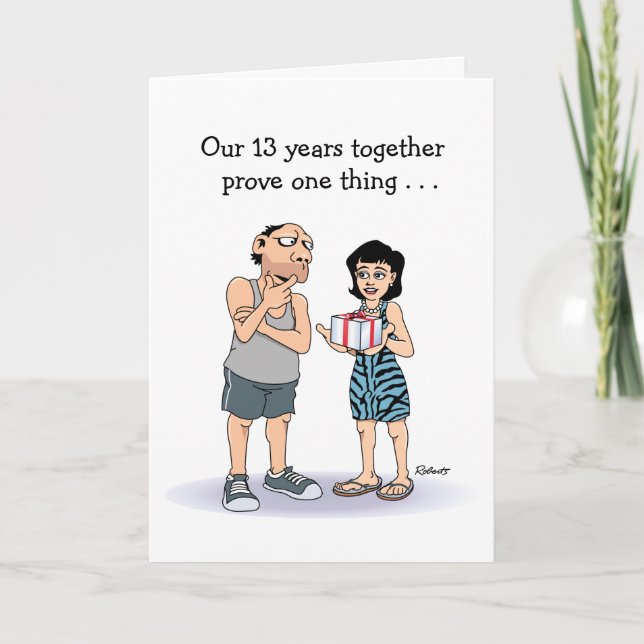 Tarjeta 13° Aniversario de un hombre afortunado (Anverso)