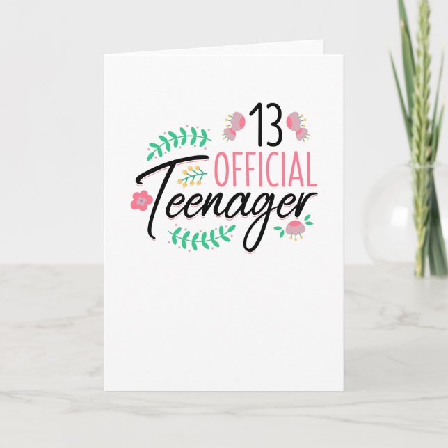 Tarjeta 13 Regalo de cumpleaños de Chicas adolescentes ofi (Anverso)