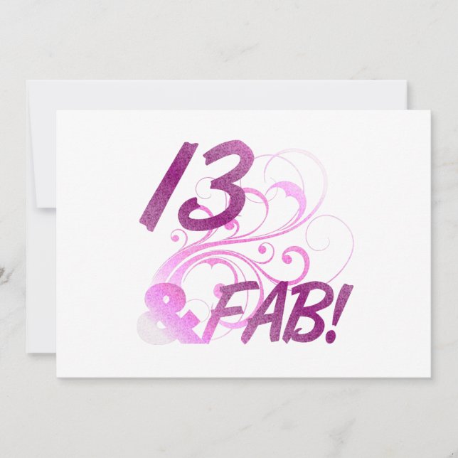 Tarjeta 13 Y Fabuloso Cumpleaños (Anverso)