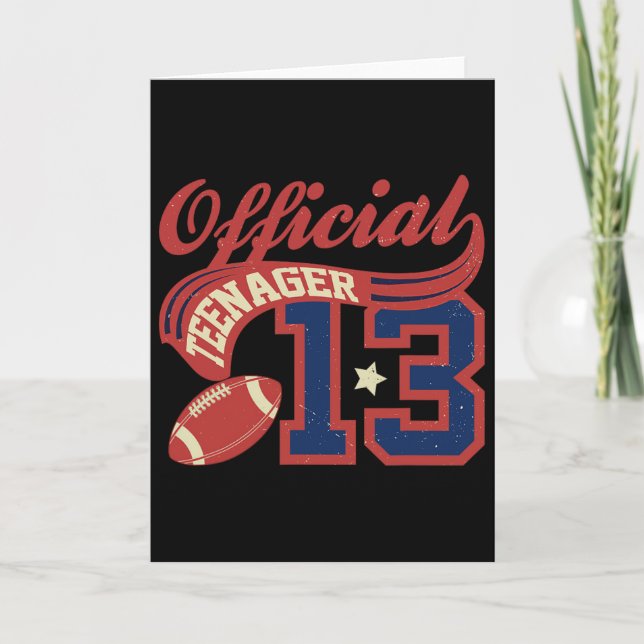 Tarjeta 13th Birthday Boy Official Teenager 13 Yrs Old Foo (Anverso)