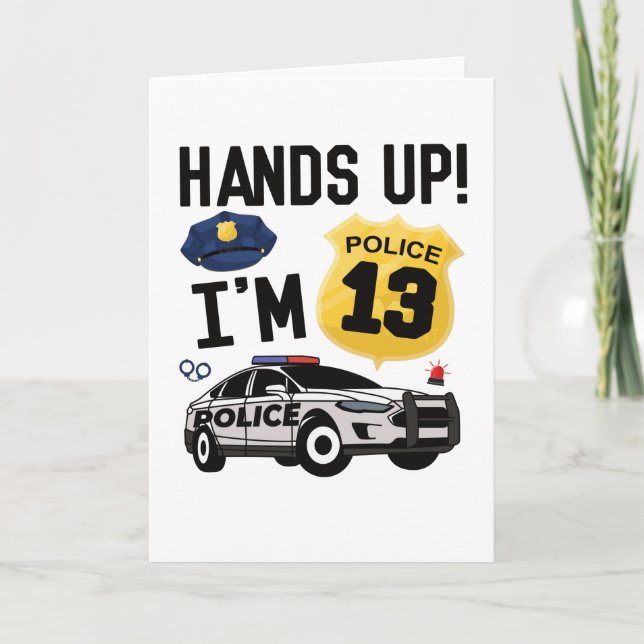 Tarjeta 13th Birthday Gift Police Officer 13 Year Old Boy (Anverso)