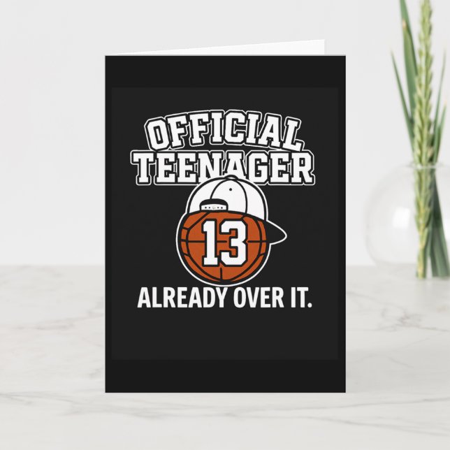 Tarjeta 13th Birthday Official Teenager Funny Teen Sketll  (Anverso)