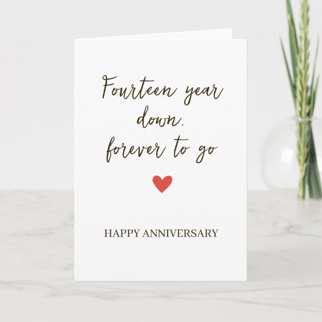 Tarjeta 14º Aniversario – Catorce años cumplidos y para si (Anverso)