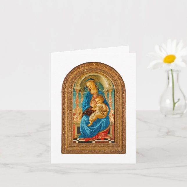 Tarjeta 1470 Botticelli Madonna y el Niño entronizados (Planta pequeña)
