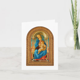 Tarjeta 1470 Botticelli Madonna y Niño entronizados