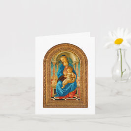 Tarjeta 1470 Botticelli Madonna y Niño entronizados