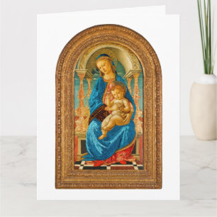 Tarjeta 1470 Botticelli Madonna y Niño entronizados