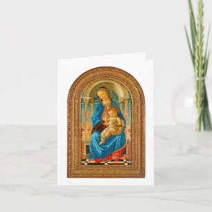 Tarjeta 1470 Botticelli Madonna y Niño entronizados