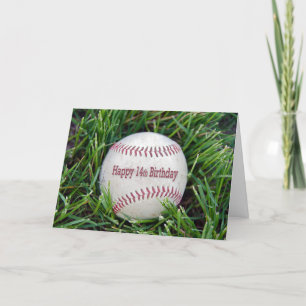 Tarjeta 14.º cumpleaños con el béisbol