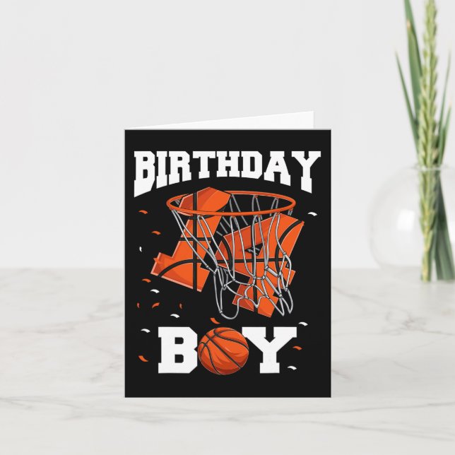 Tarjeta 14.º cumpleaños de niños de baloncesto (Anverso)