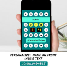 14.º cumpleaños iconos de computación añaden nombr