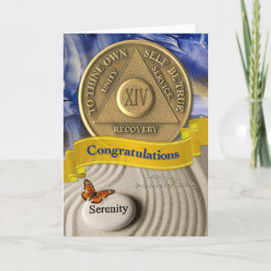 Tarjeta 14 años de aniversario de AA Felicitaciones Sereni