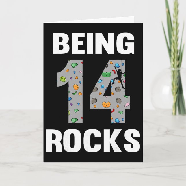 Tarjeta 14 Year Old Rock Climber Birthday 14th Climber Bei (Anverso)