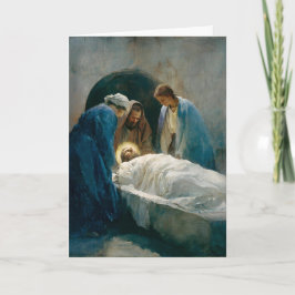 Tarjeta 14a Estación del Vía Crucis - Jesús es puesto en e