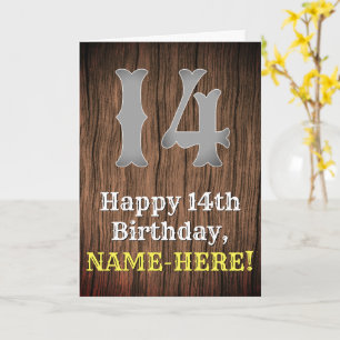 Tarjeta 14th Birthday: Country Western Inspired Look, Name