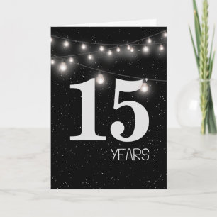Tarjeta 15º Aniversario con Luces y Estrellas