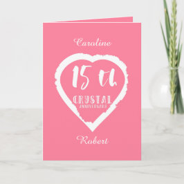 Tarjeta 15º aniversario de bodas tradicional de cristal