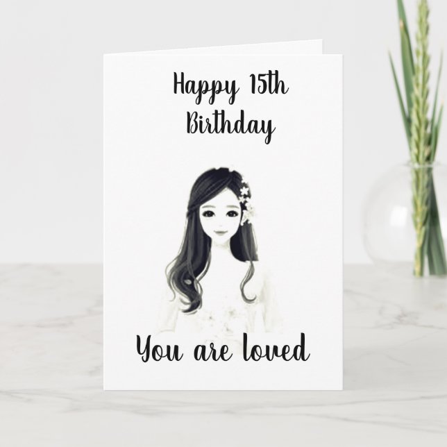 TARJETA ****15º CUMPLEAÑOS**** A NUESTRA "AMABLE JOVEN DAM (Anverso)