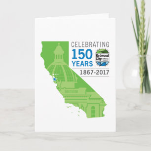 Tarjeta 150 Aniversario de la ciudad de Redwood
