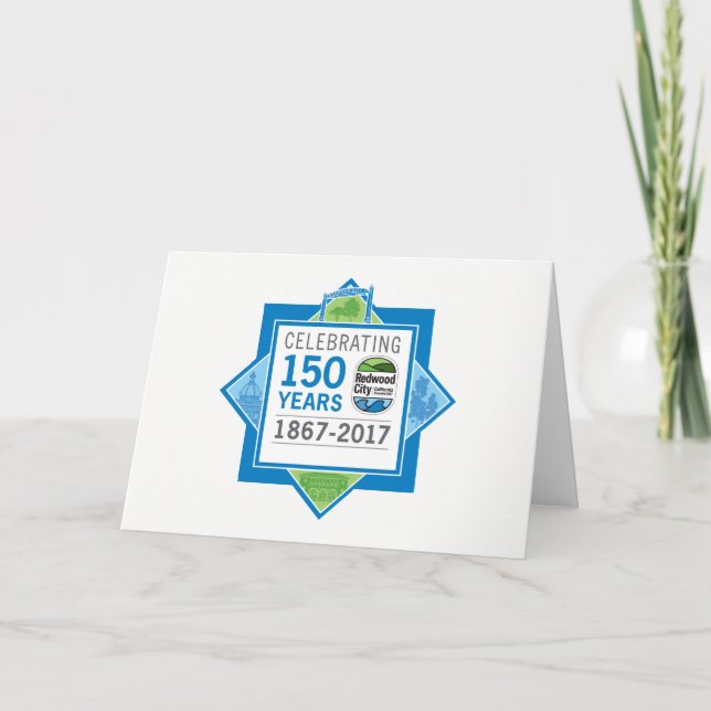 Tarjeta 150 Aniversario de la ciudad de Redwood (Anverso)