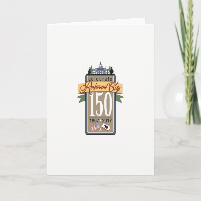 Tarjeta 150o aniversario de Redwood City (Anverso)