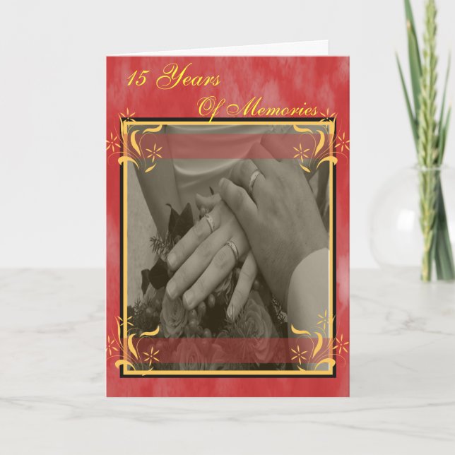 Tarjeta 15.º Aniversario Boda (Anverso)