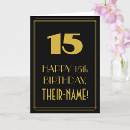 Tarjeta 15 Aniversario - Aspecto inspirado en el Art Deco 