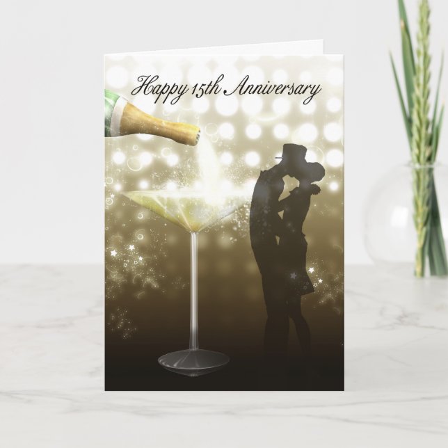 Tarjeta 15° Aniversario - Champagne (Anverso)