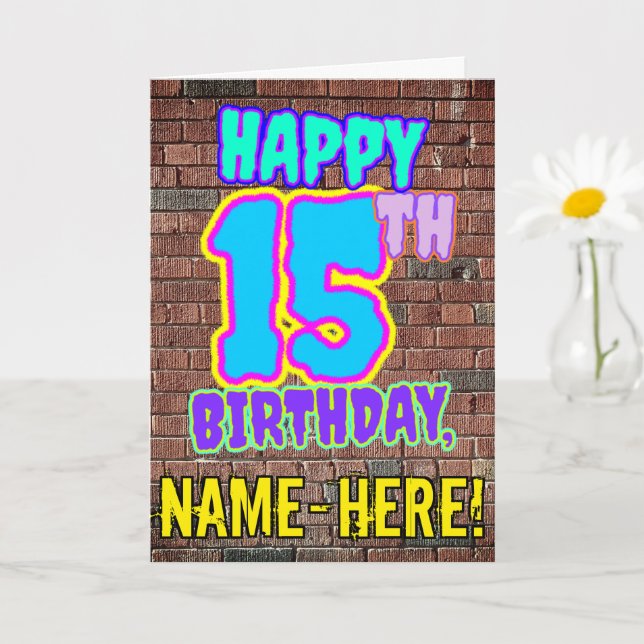 Tarjeta 15 Aniversario - Diversión, graffiti urbano inspir (Planta pequeña)