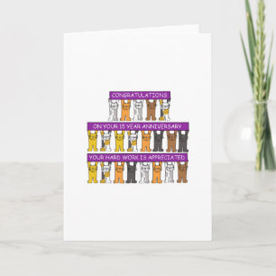 Tarjeta 15 años de trabajo Aniversario felicitaciones a lo