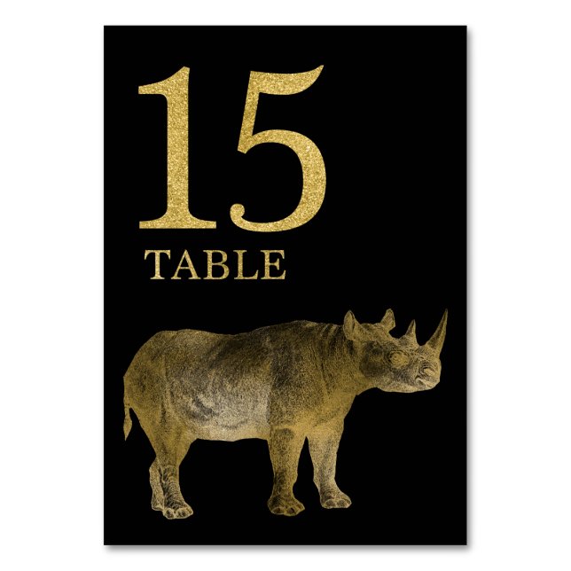 Tarjeta 15 de la tabla de rinocerontes para animal (Anverso)