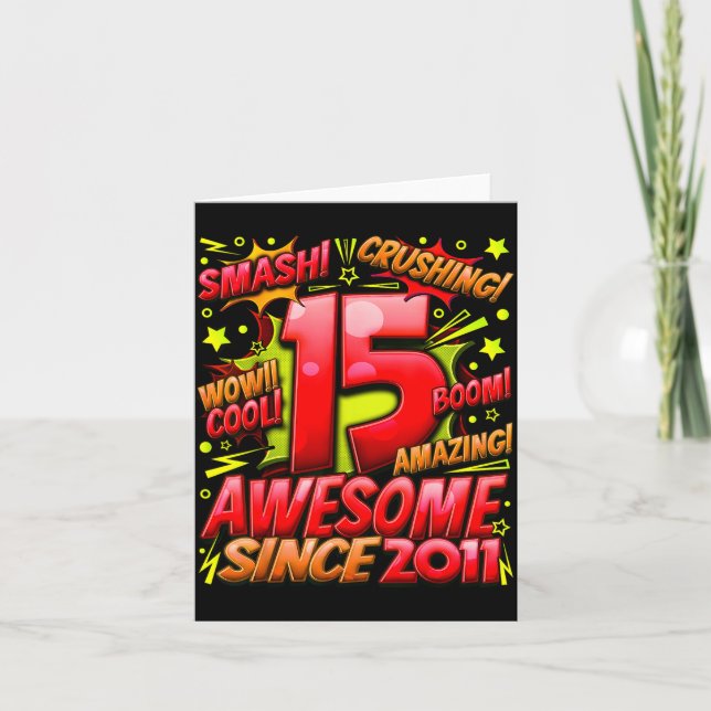 Tarjeta 15 Year Old For Boys 15th Birthday Boy 15 Year Old (Anverso)