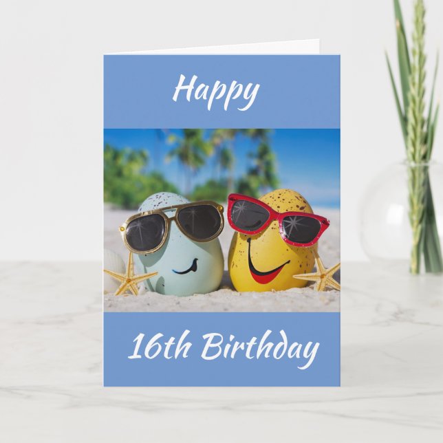 Tarjeta **16º CUMPLEAÑOS** ¡DESEOS DE BUENOS HUEVOS! Tarje (Anverso)