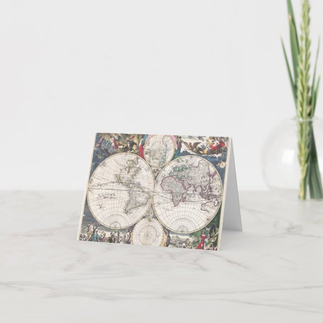 Tarjeta 1685 Mapa de Bormeester del Mundo (Anverso)