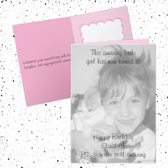 Tarjeta 16.ª fama de cumpleaños rosa (Subido por el creador)