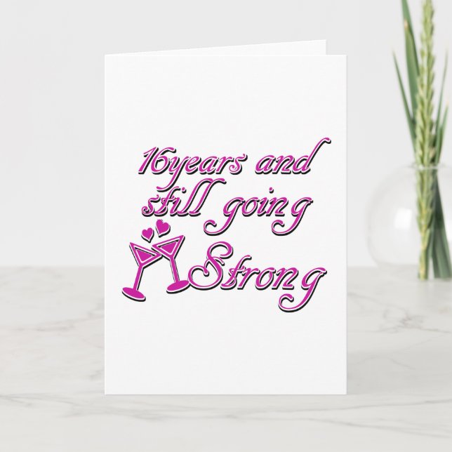 Tarjeta 16.º aniversario del boda (Anverso)