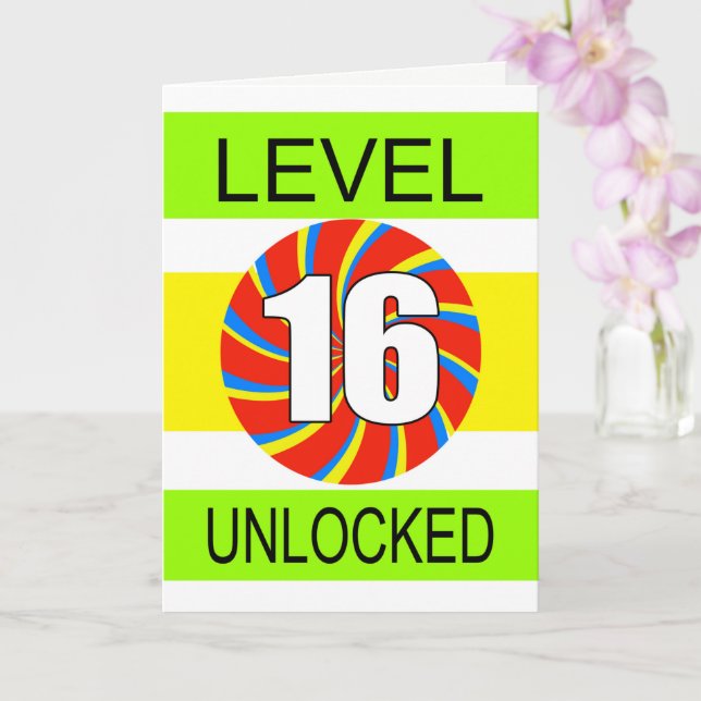 Tarjeta 16.º Jugador de Computadoras de Cumpleaños (Orquídea)