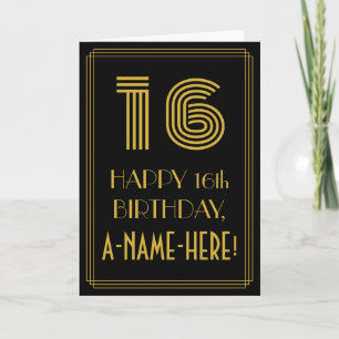 Tarjeta 16 Aniversario del nacimiento: Aspecto inspirado p