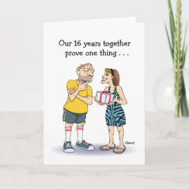 Tarjeta 16° Aniversario: Personalizado de amor gracioso