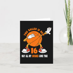 Tarjeta 16 años Feliz 16 aniversario Básquetbol Bi 16