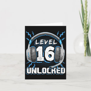 Tarjeta 16 Videojuego desbloqueado 16 cumpleaños Pc Gaming