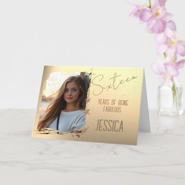 Tarjeta 16th Birthday Photo Card (Orquídea)