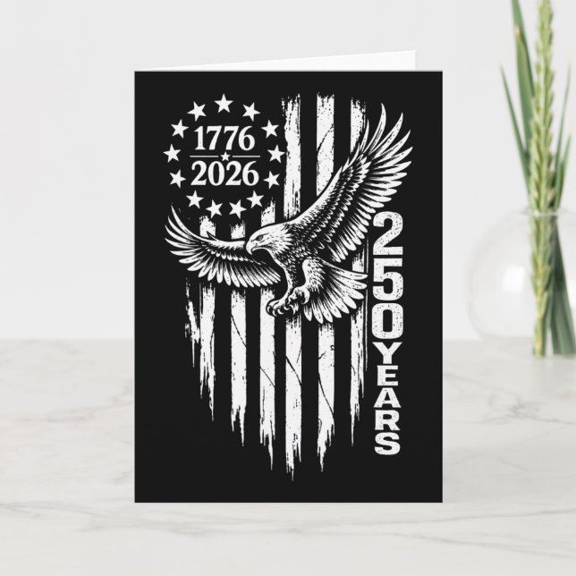 Tarjeta 1776 2026 250 Años Águila Patriótica Bandera Ameri (Anverso)
