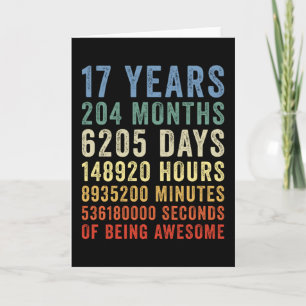 Tarjeta 17 Años De Ser Impresionante Cumpleaños Genial