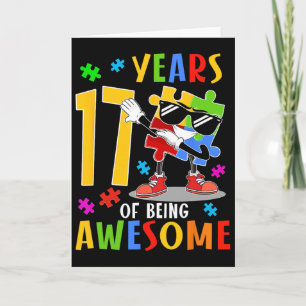 Tarjeta 17 años de ser increíble Cumpleaños Dabbing Autism
