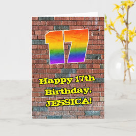 Tarjeta 17° cumpleaños: Arcoiris inspirado en graffiti div
